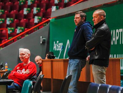 Николай Цынкевич, Андрей Щепанков и Андрей Ватутин (фото: М. Сербин, cskabasket.com)